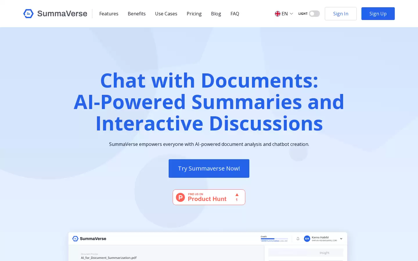 SummaVerse : AI 智能文档摘要工具