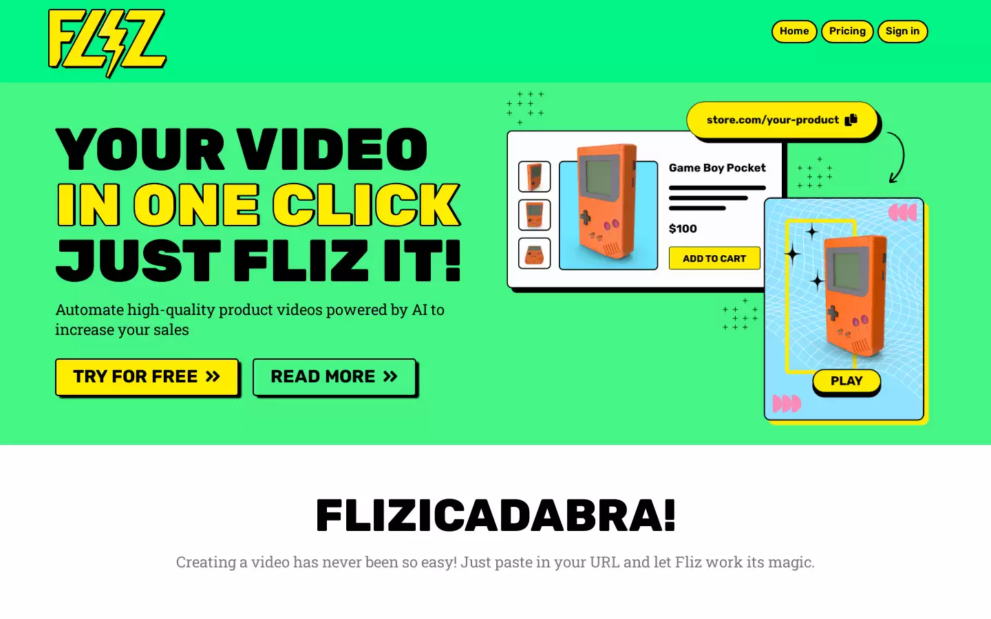 Fliz : 一键生成引人注目的视频