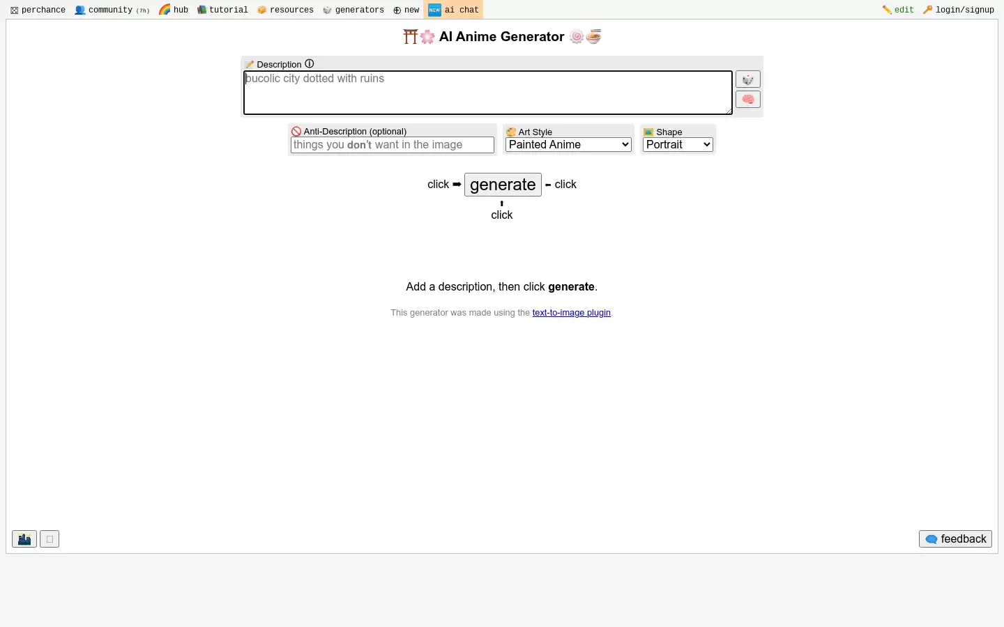 AI Anime Generator By Perchance : 免费AI动漫画生成器