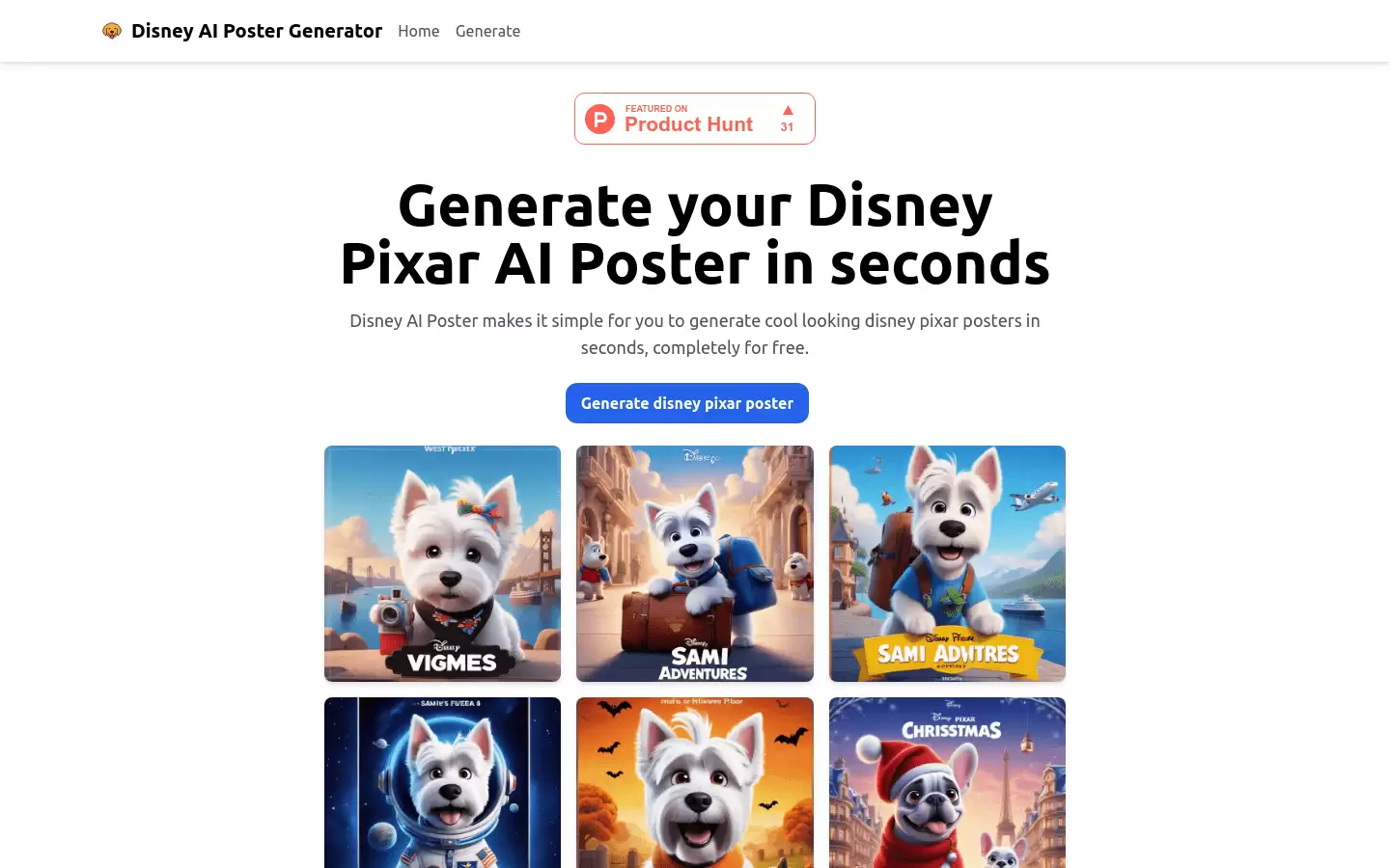 Disney AI Poster : 生成迪士尼皮克斯风格的海报