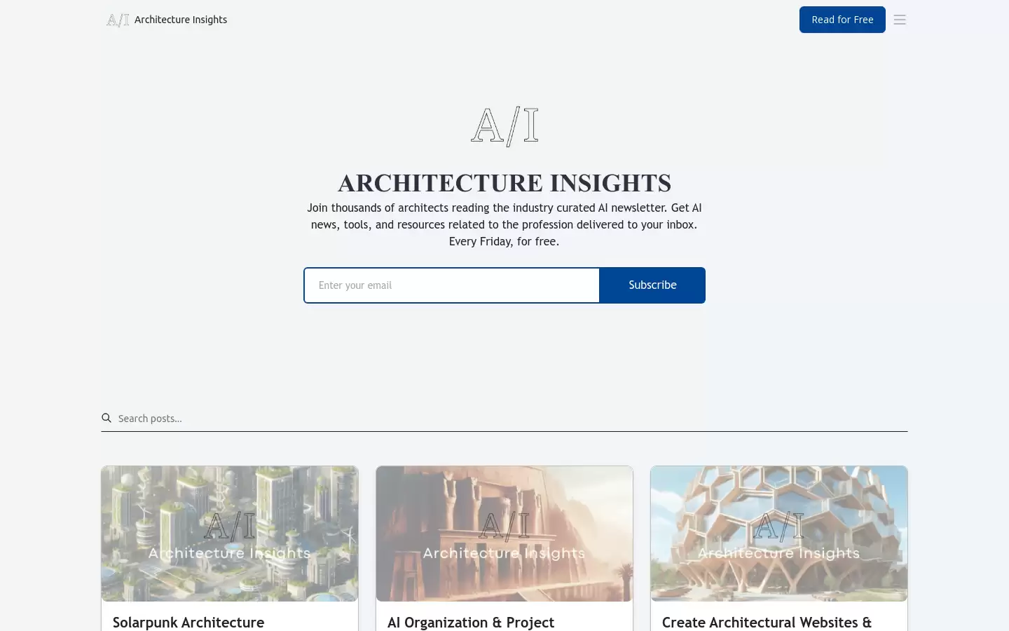 Architecture Insights : 每周免费AI新闻通讯