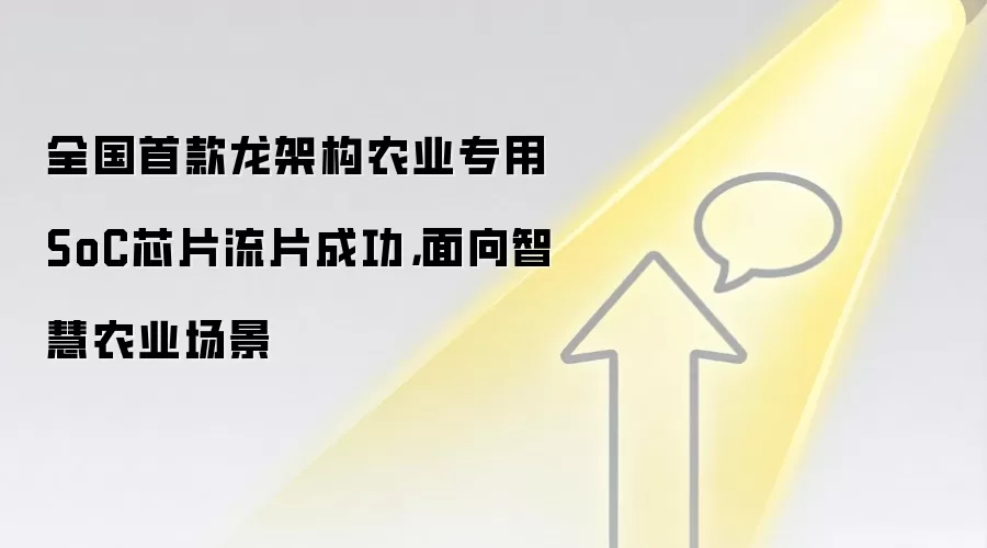 全国首款龙架构农业专用SoC芯片流片成功,面向智慧农业场景