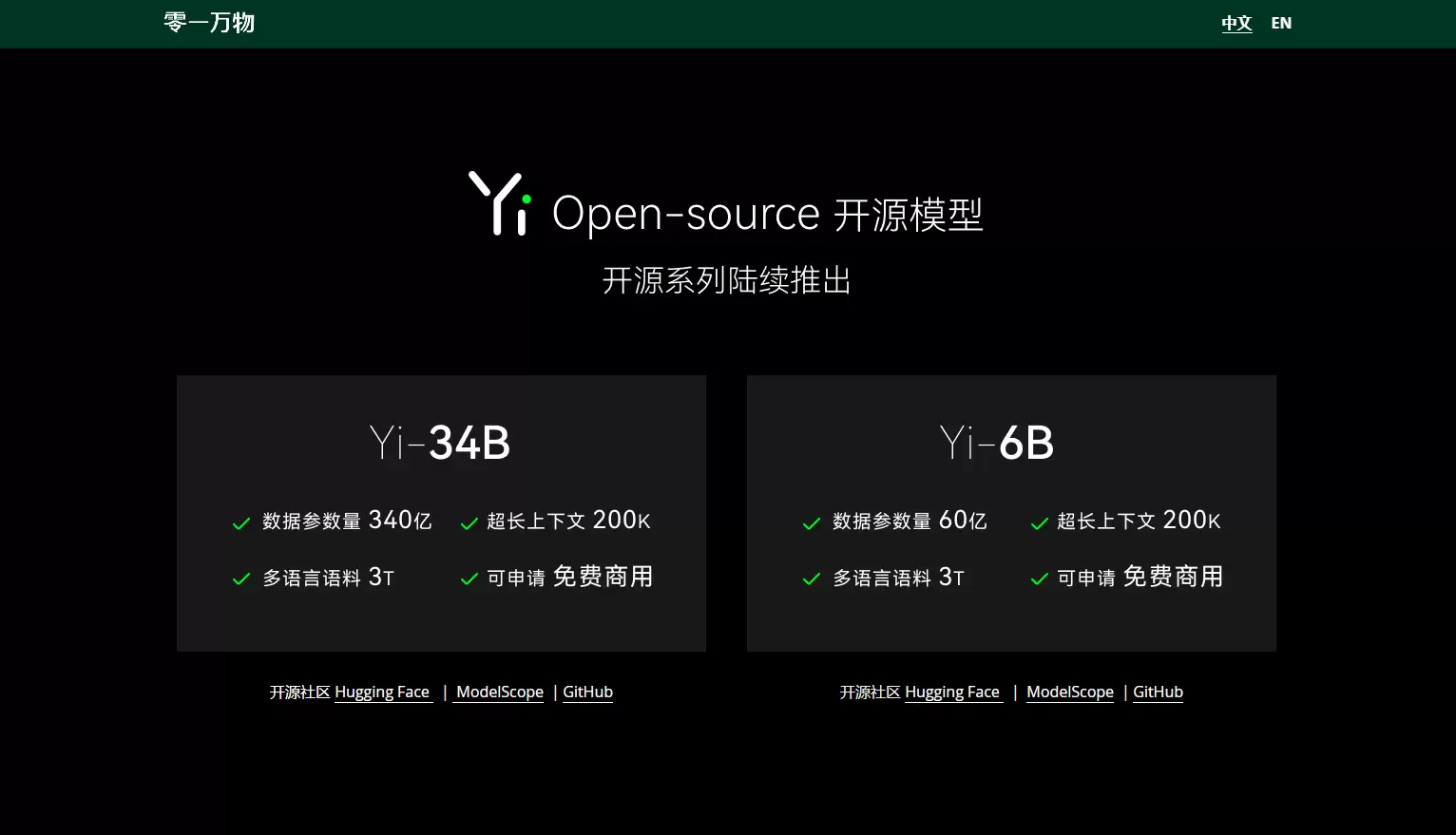 零一万物 : 技术全球领跑