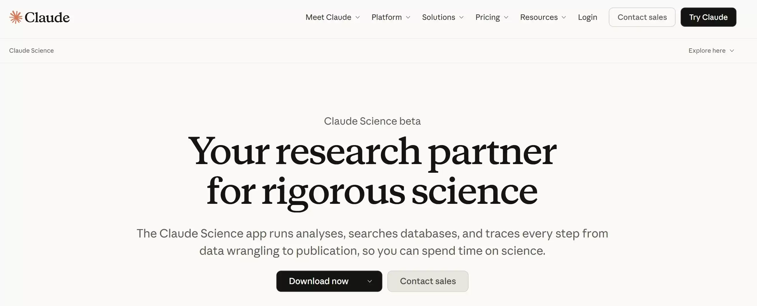 Claude Science官网截图