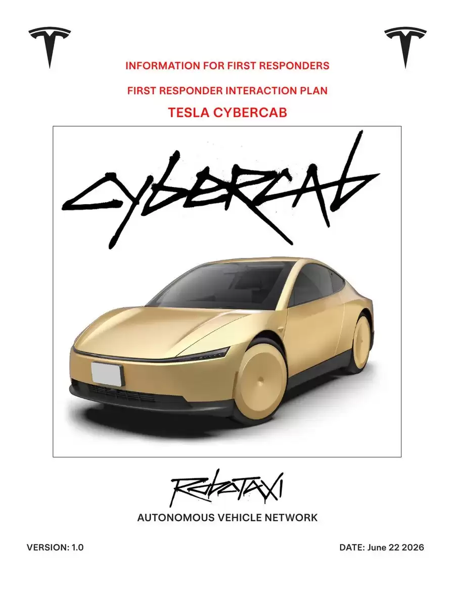 搭载L4级自动驾驶系统，特斯拉Cybercab官方救援指南披露海量重磅信息