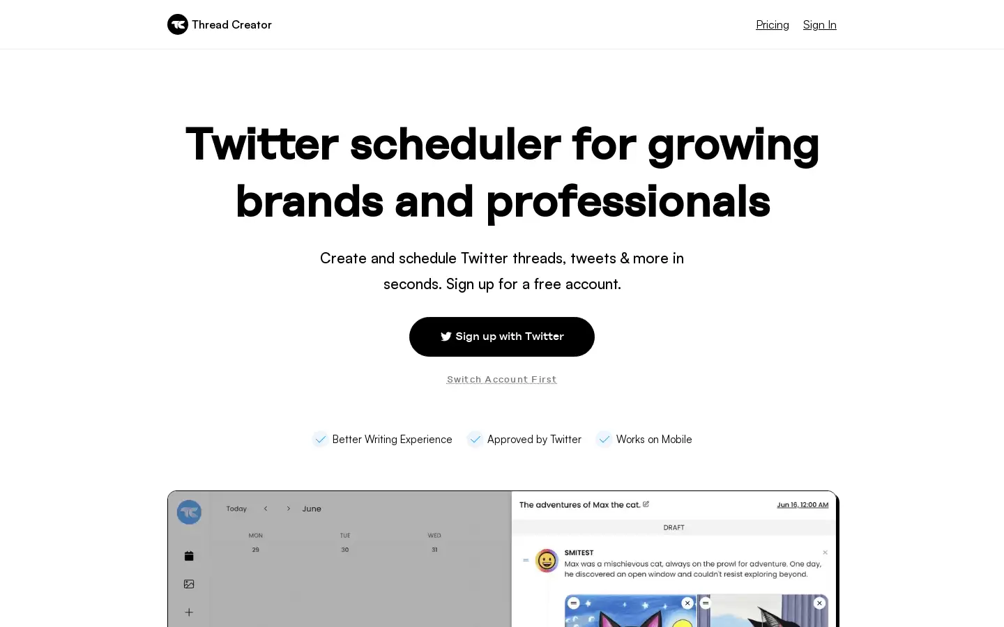 Thread Creator : 一键创建和安排 Twitter 线索