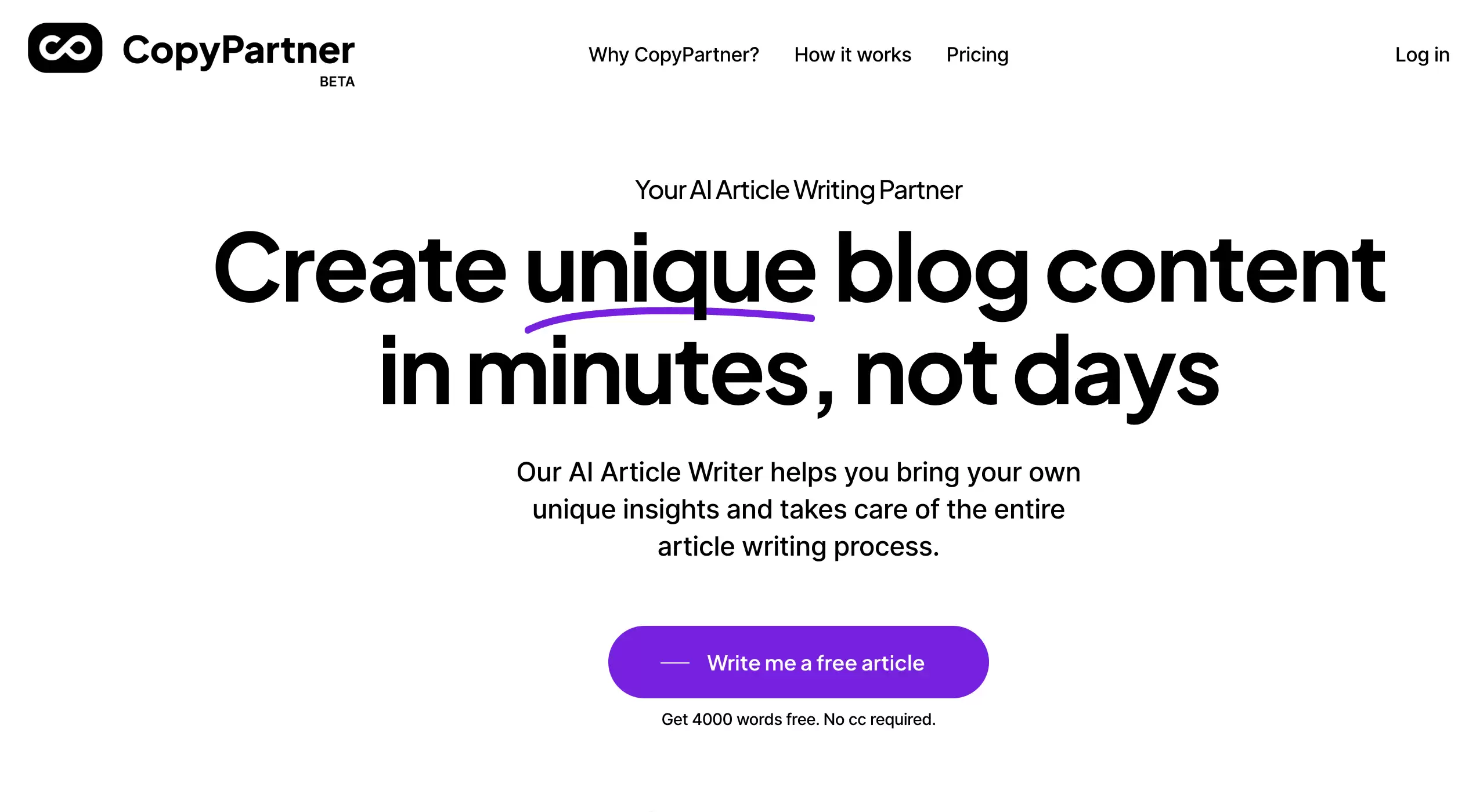 CopyPartner : AI驱动的内容创作助手,帮助用户快速生成优质博客文章