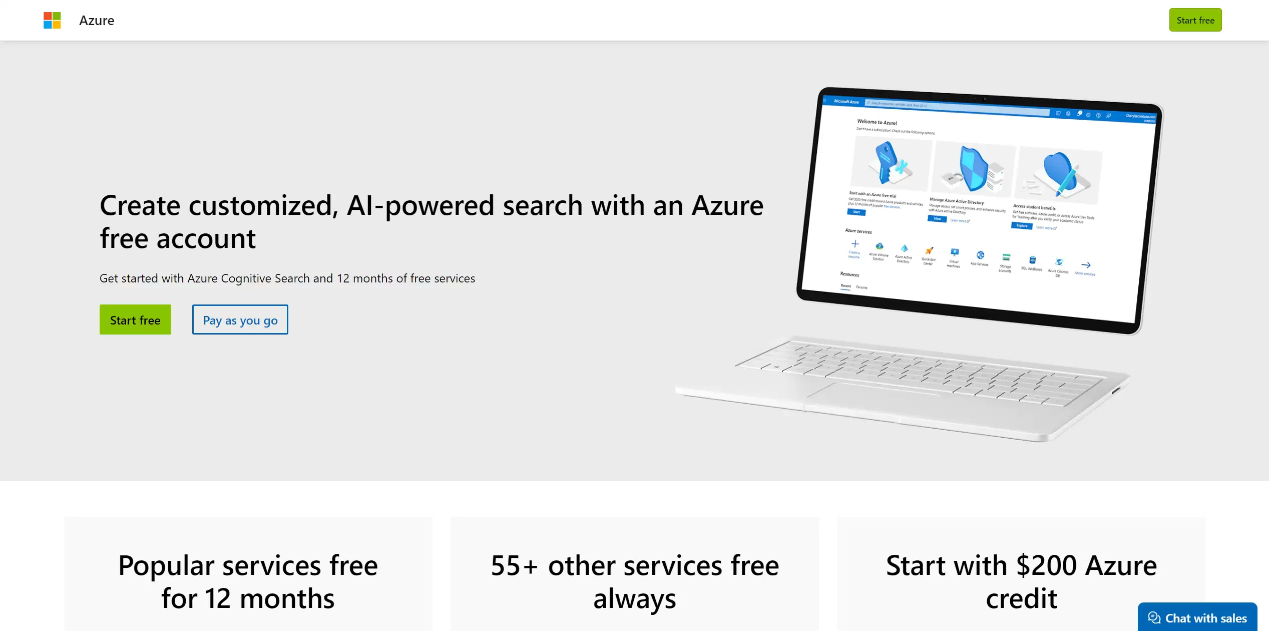 Microsoft Azure : 用Azure免费帐户创建定制的AI powered搜索