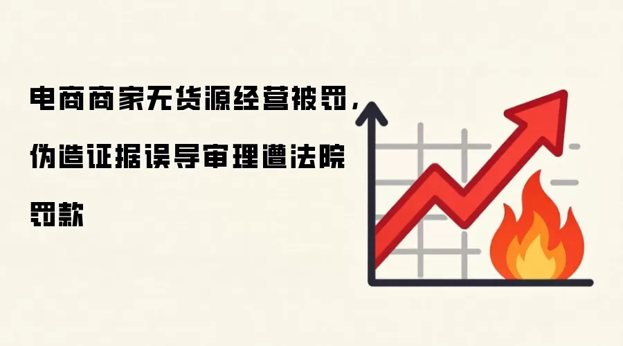 电商商家无货源经营被罚,伪造证据误导审理遭法院罚款