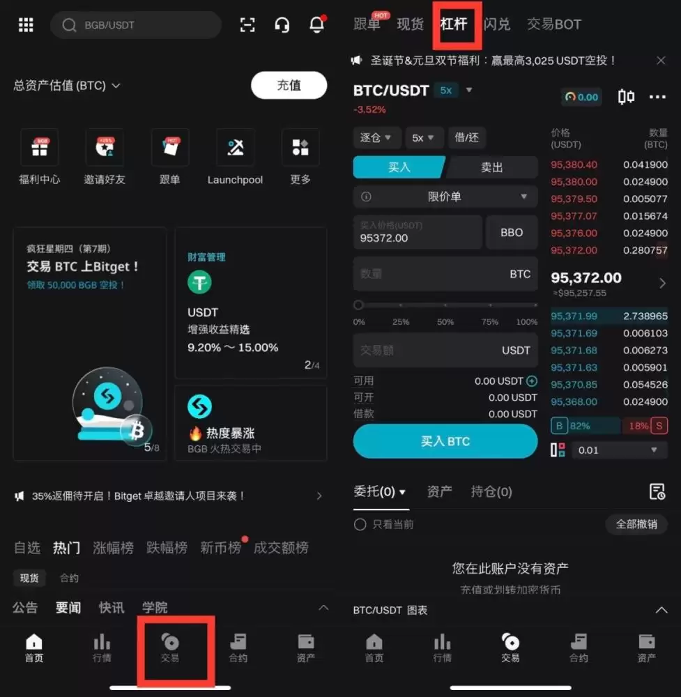 Bitget杠杆交易教程