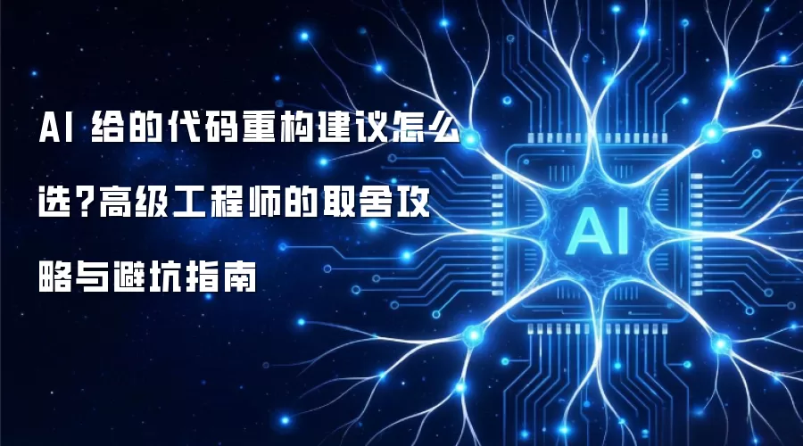 AI 给的代码重构建议怎么选?高级工程师的取舍攻略与避坑指南