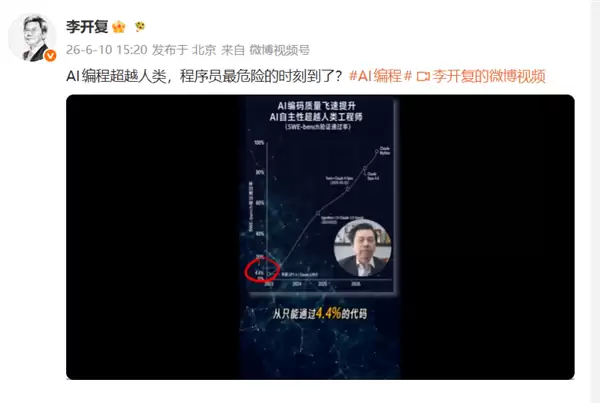 AI编程已超过人类!李开复:程序员最不需要担心被替代