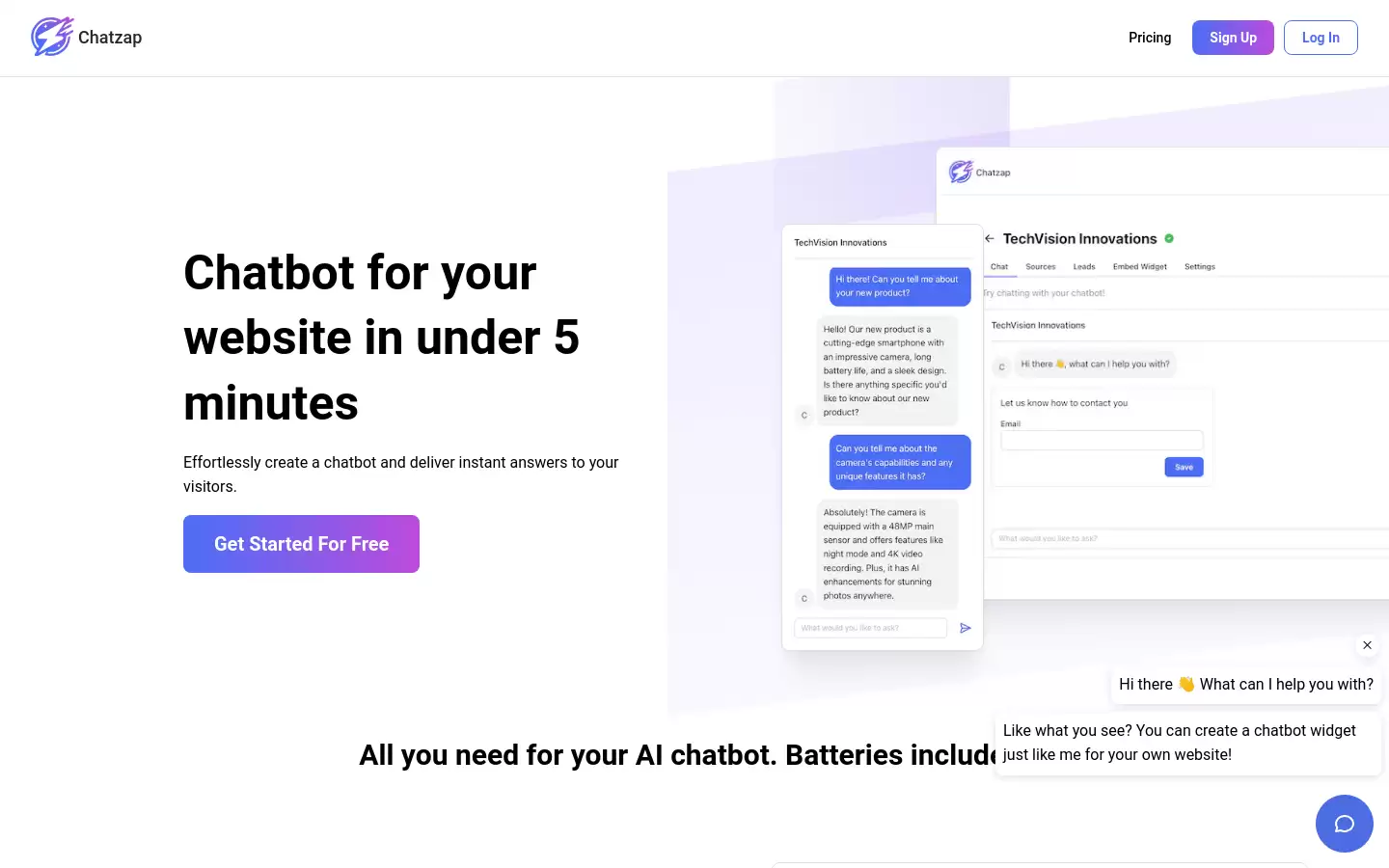 Chatzap : 5分钟内为您的网站创建聊天机器人