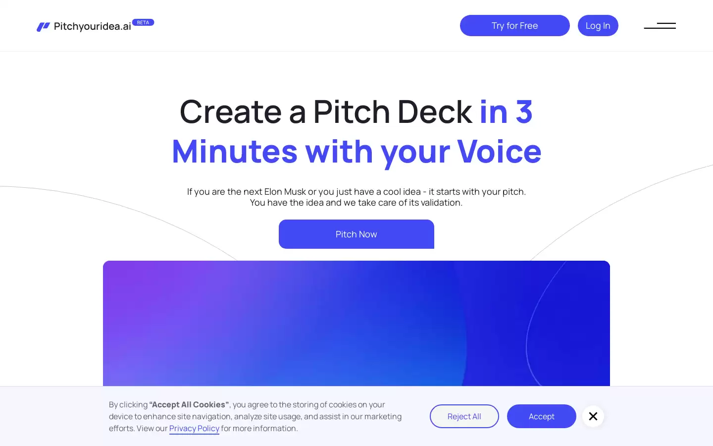 Pitchyouridea :  Pitchyouridea.ai帮助创业者通过人工智能生成商业计划书