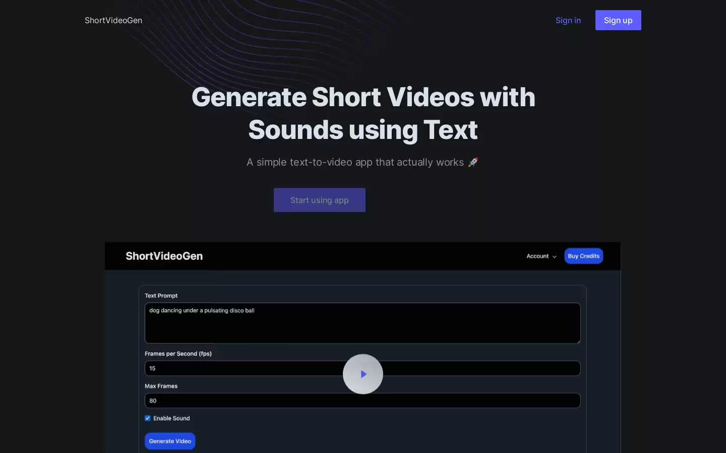 ShortVideoGen : 使用文本生成带有声音的短视频