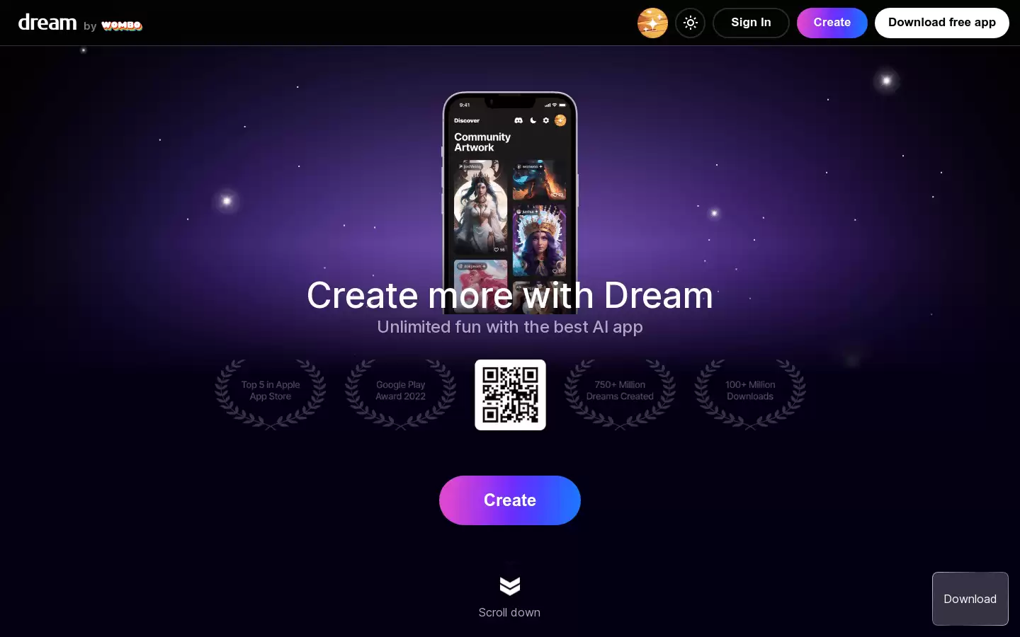 WOMBO Dream : 使用 AI 创造美丽艺术品