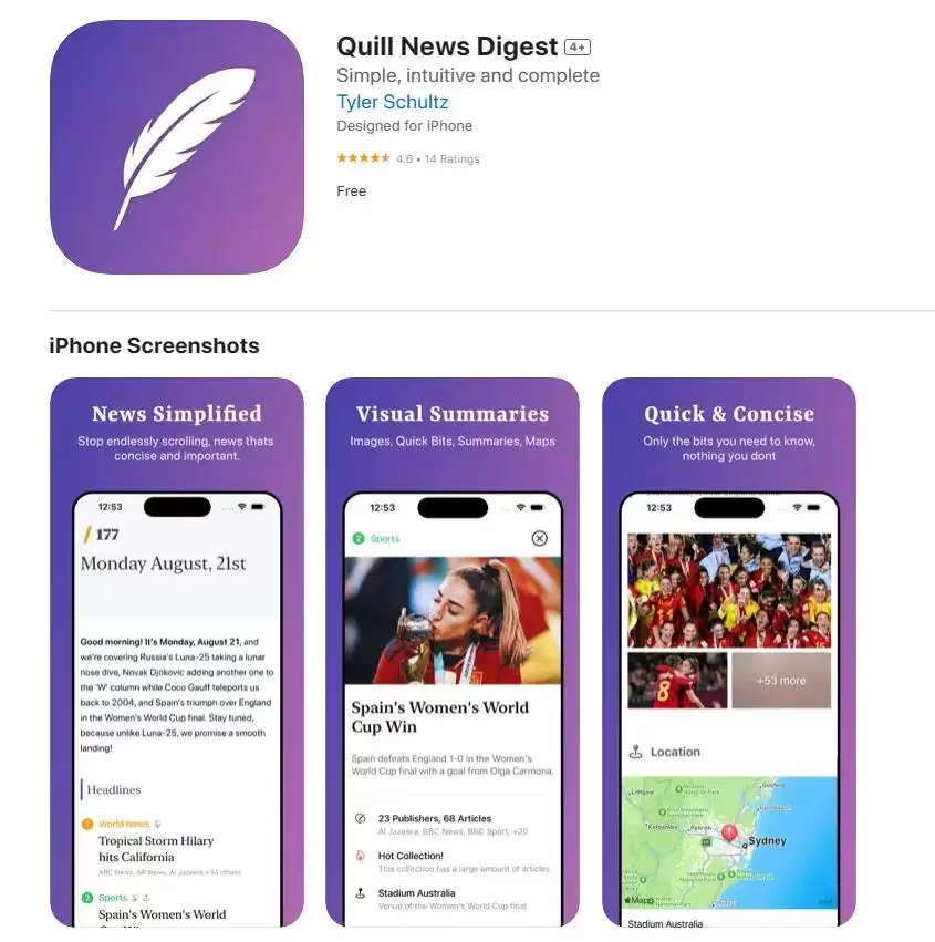 Quill News Digest : 简单直观的新闻摘要
