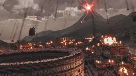 《纪元117：罗马和平》DLC“灰烬的预言”中火山喷发场景