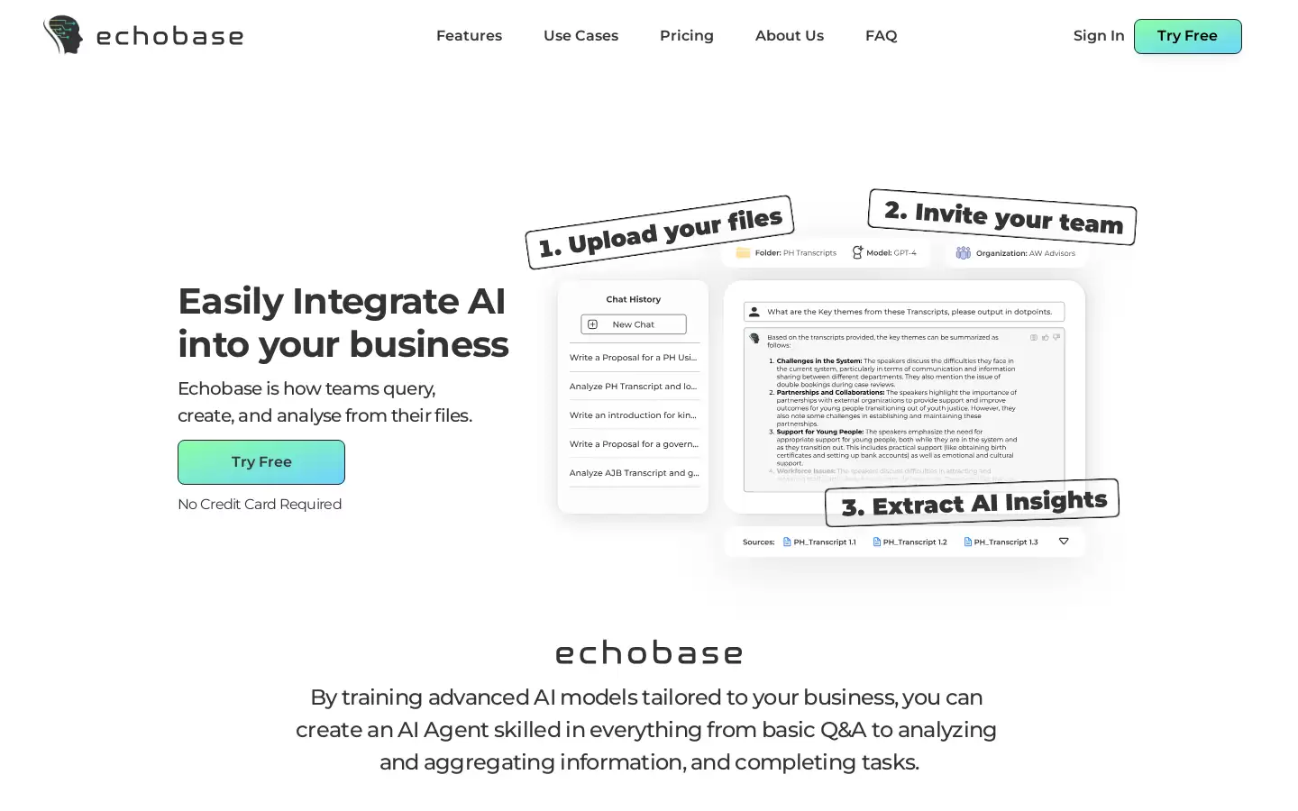 Echobase : 轻松将AI集成到您的业务中