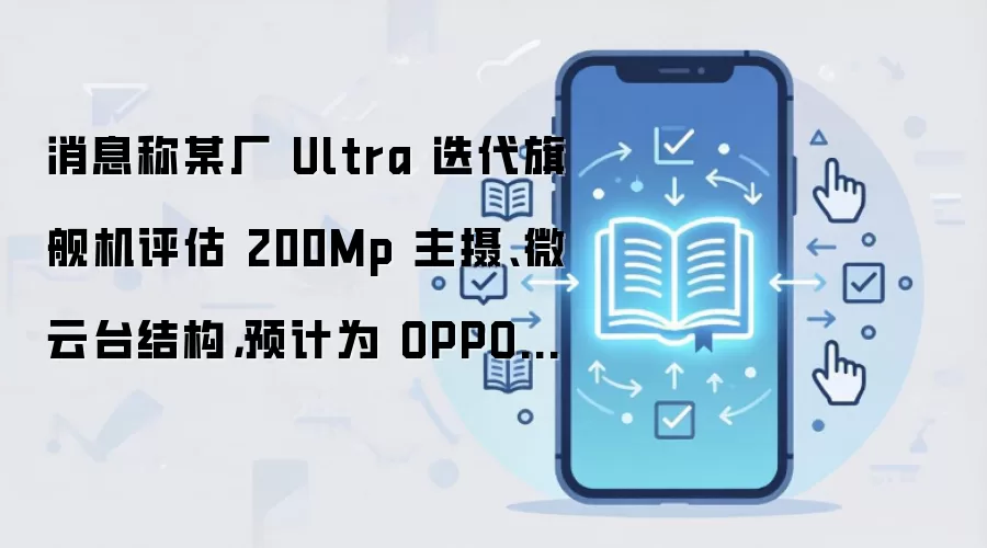 消息称某厂 Ultra 迭代旗舰机评估 200Mp 主摄、微云台结构，预计为 OPPO Find X10 Ultra