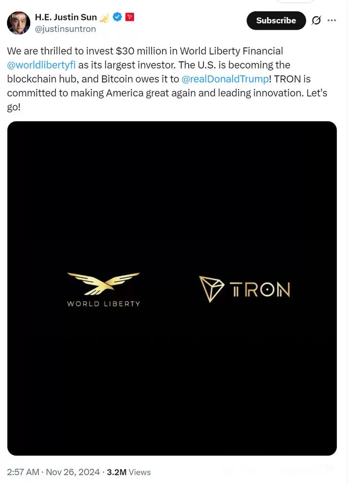 孙宇晨通过HTX钱&包购入大量WLFI,并公开站台