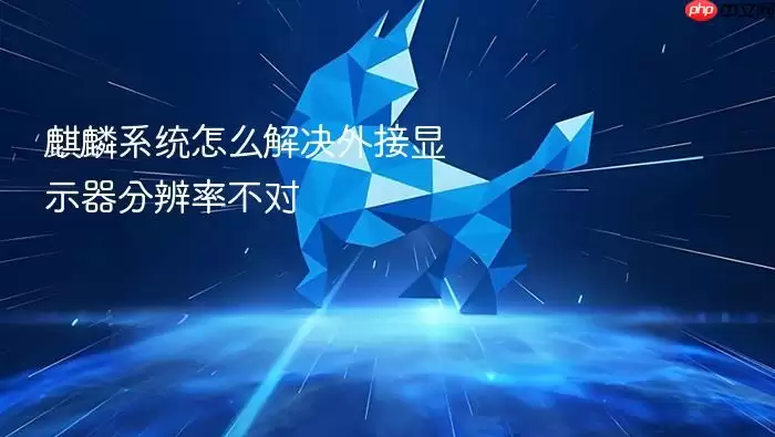 麒麟系统怎么解决外接显示器分辨率不对