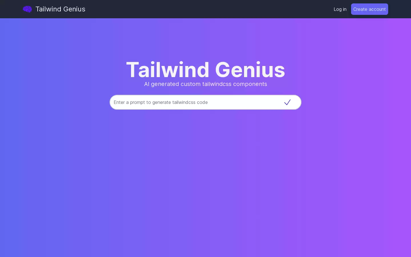 Tailwind Genius : AI生成的定制Tailwindcss组件