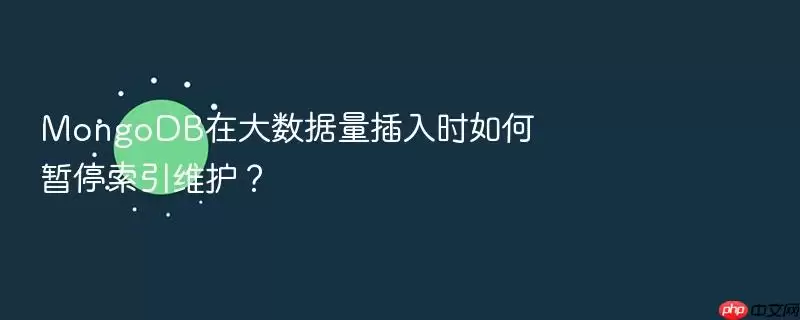MongoDB在大数据量插入时如何暂停索引维护?