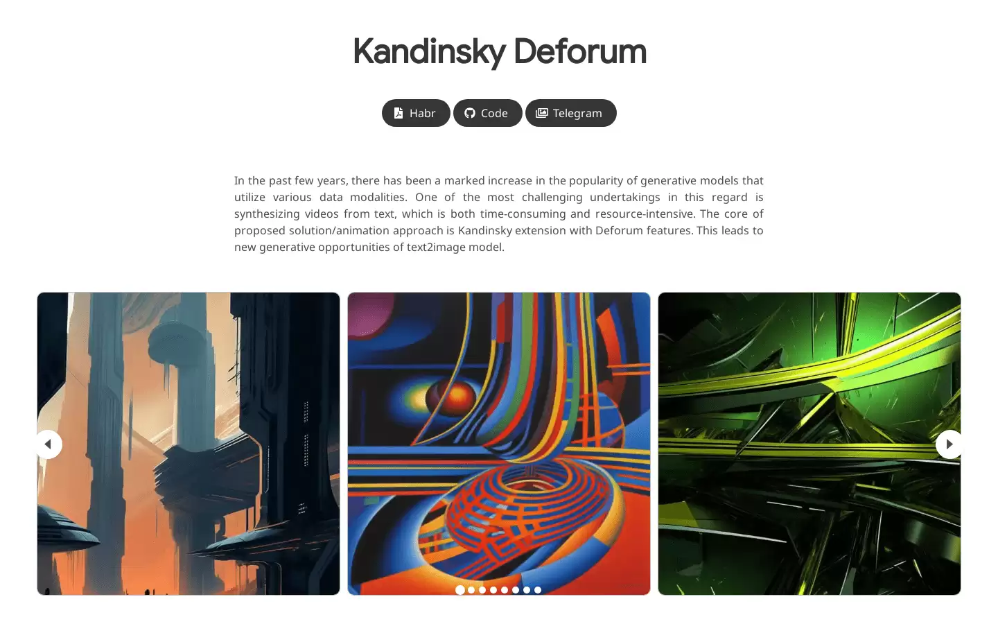 Kandinsky Deforum : 基于Kandinsky扩展和Deforum特性的文本到图像生成模型