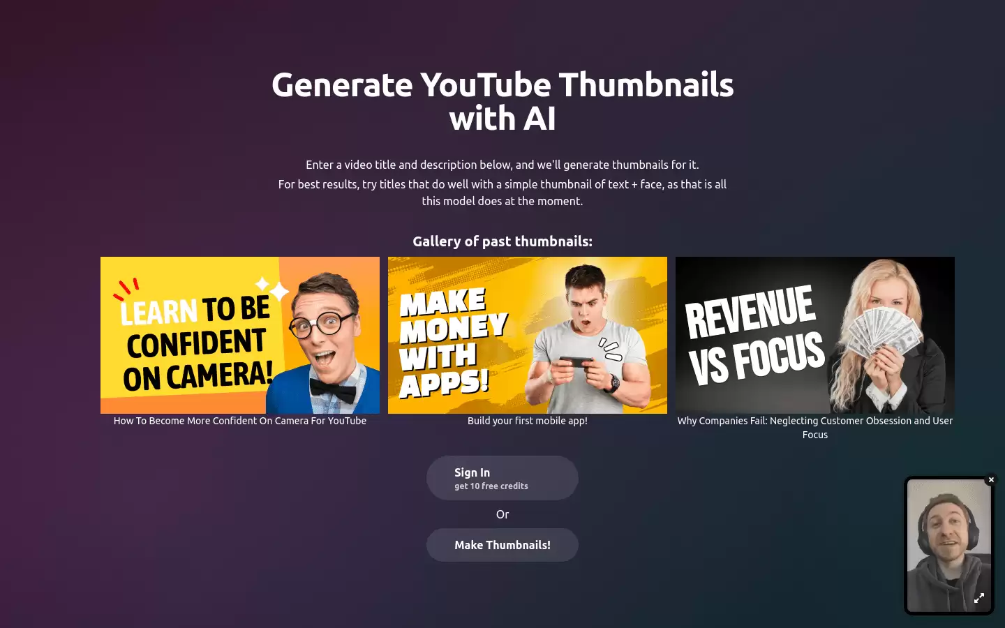 Magic Thumbnails : AI 生成 YouTube 缩略图