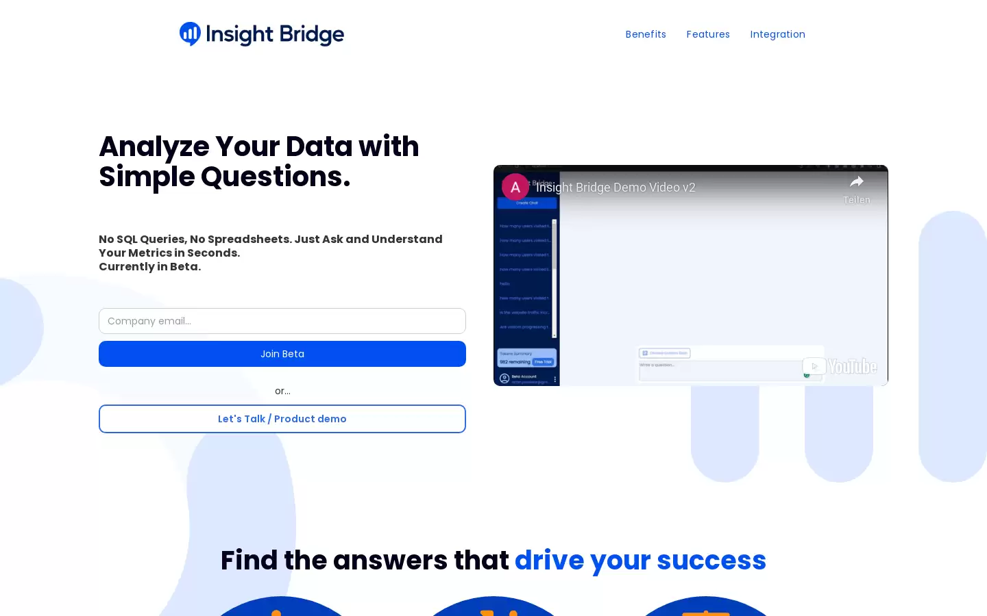 Insight Bridge : 无需SQL查询和电子表格，通过简单问题分析数据