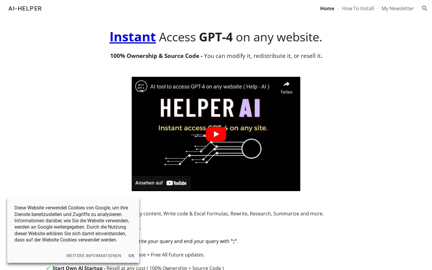 AIhelper : 在任何网站上即时访问 GPT-4。
