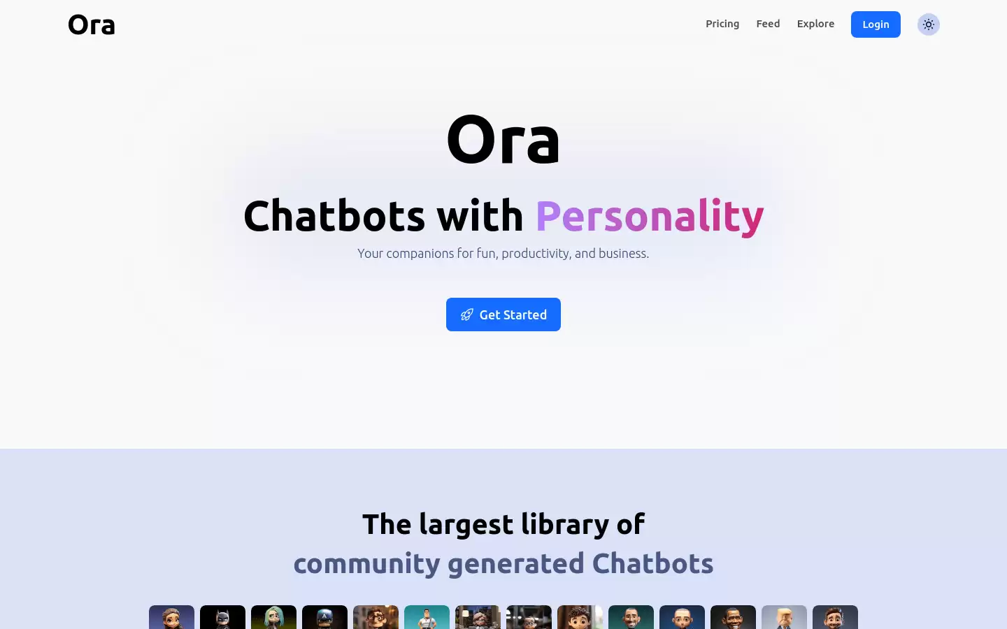 Ora.ai : 具有个性的聊天机器人