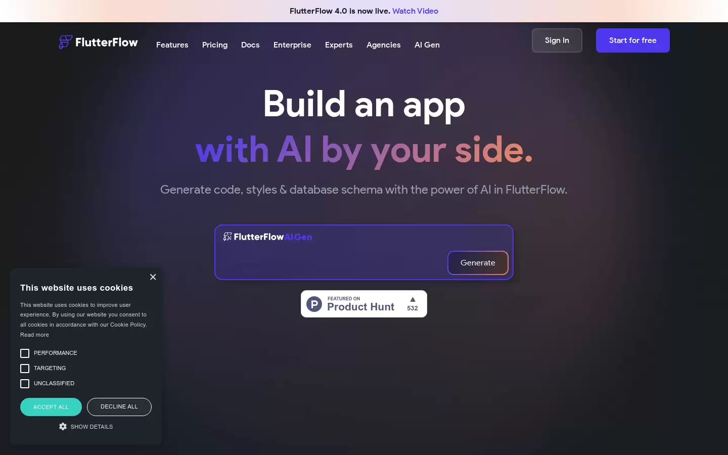 FlutterFlow AI Gen : AI辅助应用开发工具