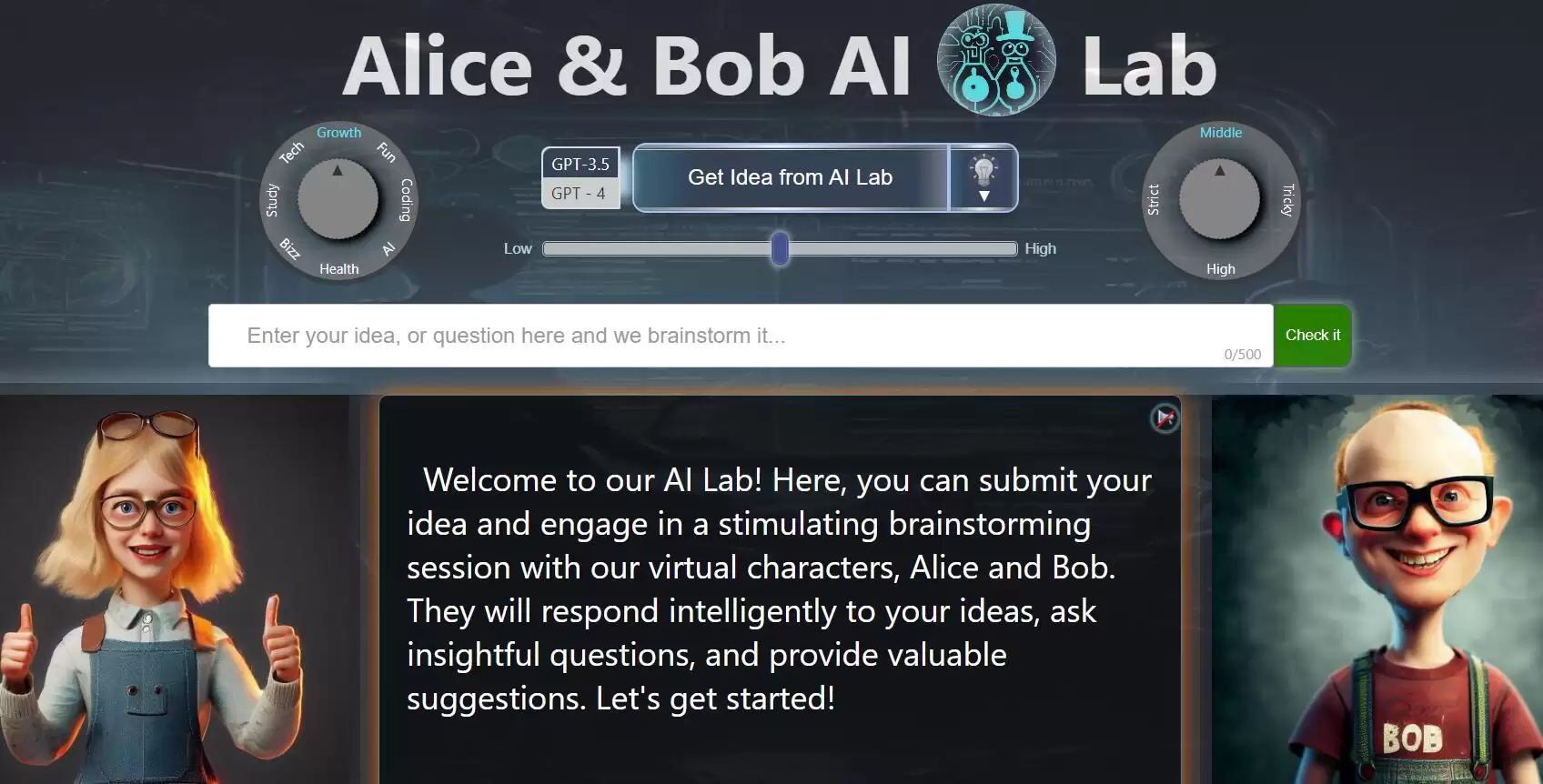 Alice and Bob AI Brainstorm Lab : AI创意实验室