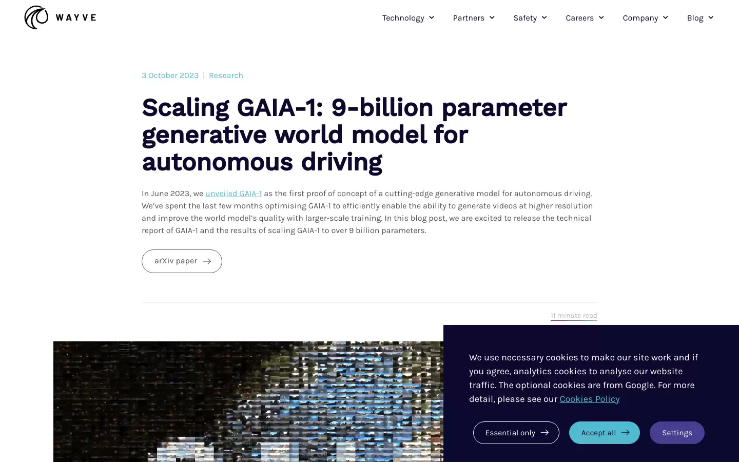 GAIA-1 : 安博思公司开发的40亿参数通用式生成世界模型