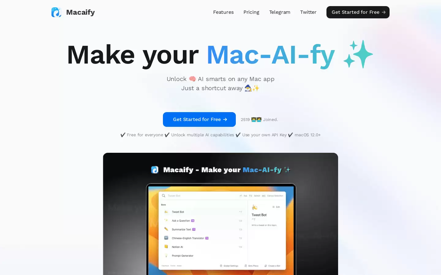 Macaify : 在任何 Mac 应用程序上释放 ChatGPT 的力量