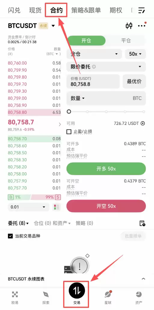 欧易合约怎么玩？2026年BTC永续合约开仓止盈止损操作方法