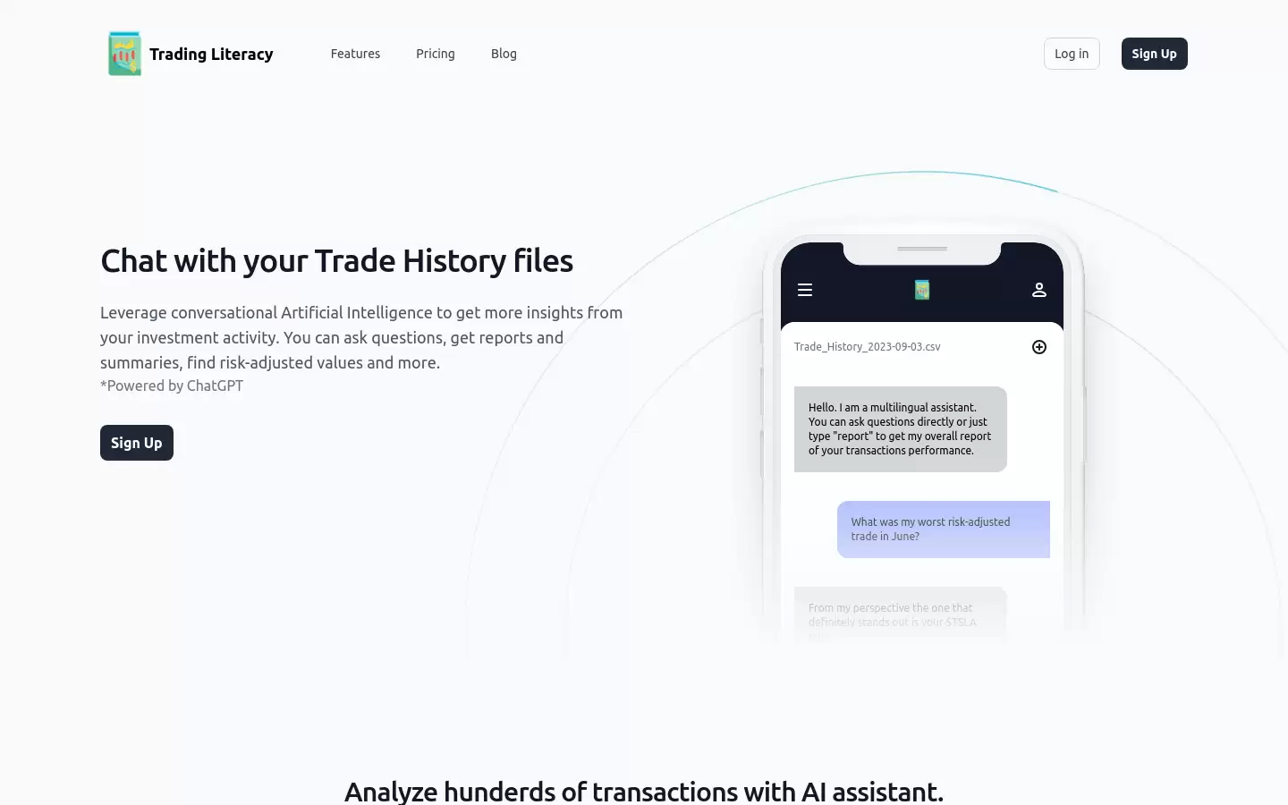 Trading Literacy : 与您的交易历史文件聊天