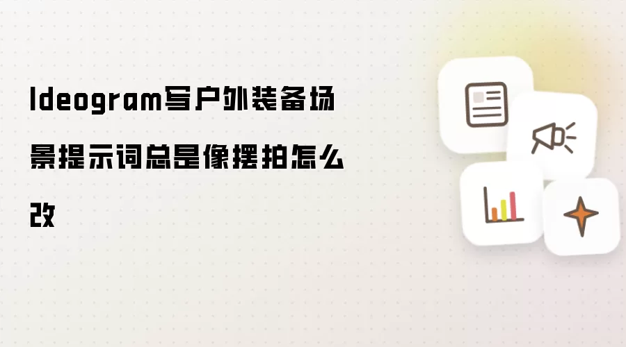Ideogram写户外装备场景提示词总是像摆拍怎么改