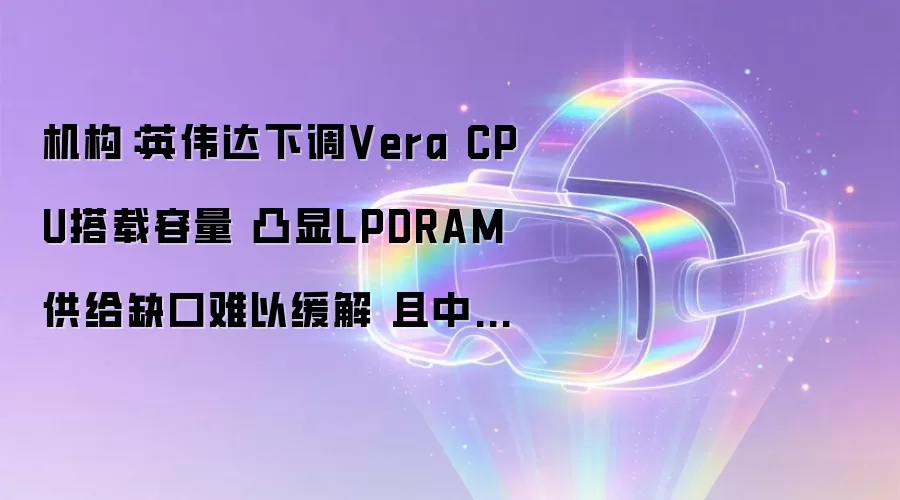 机构：英伟达下调Vera CPU搭载容量 凸显LPDRAM供给缺口难以缓解 且中长期需求呈上扬趋势