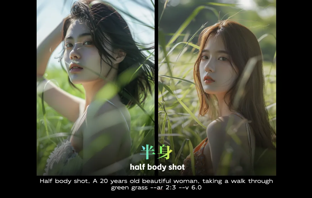 Midjourney绘画教程，用Midjourney控制人物构图 / 画面占比 / 摄影景别