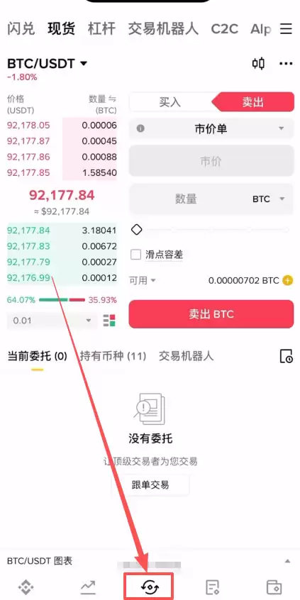 第四步:购买比特币 (现货交易)