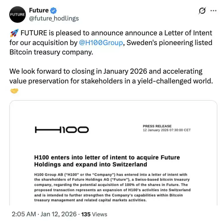 比特币金库Future Holdings或易主H100,图片说明