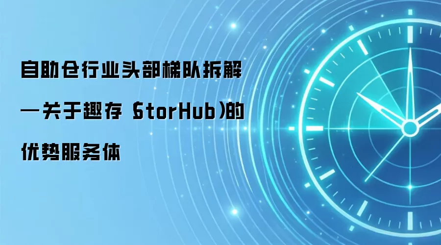 自助仓行业头部梯队拆解—关于趣存(StorHub)的优势服务体