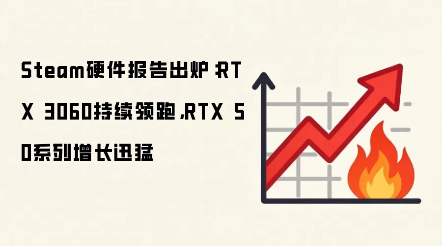 Steam硬件报告出炉:RTX 3060持续领跑,RTX 50系列增长迅猛