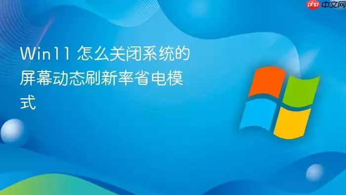 Win11 怎么关闭系统的屏幕动态刷新率省电模式