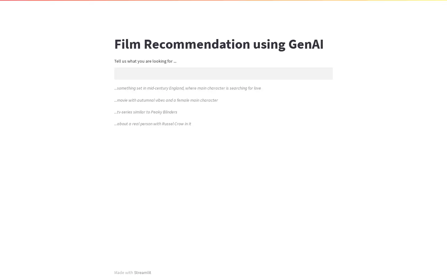 Film Recommender : 电影推荐器，根据用户描述推荐电影