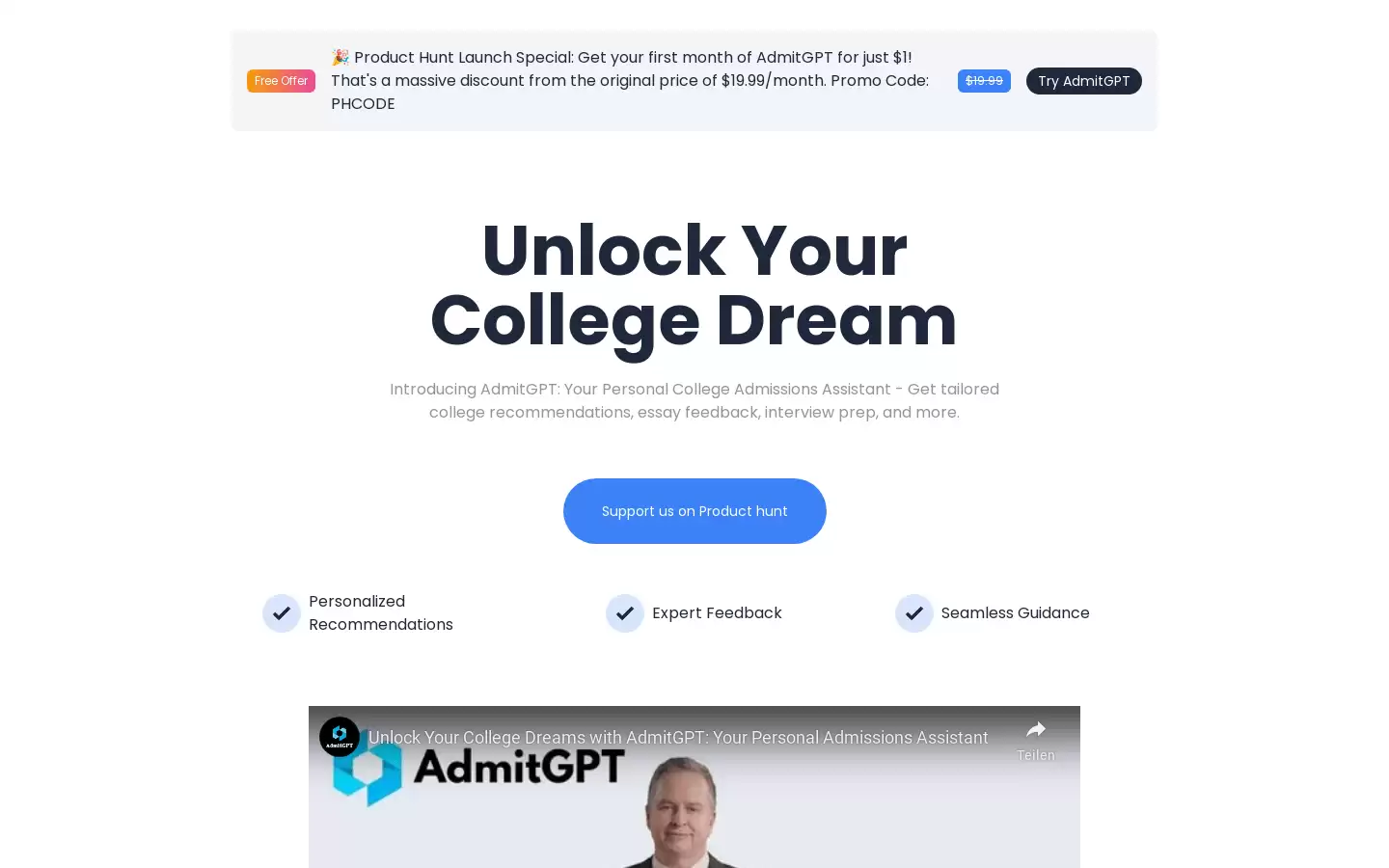 AdmitGPT : 个性化AI辅助你的大学申请