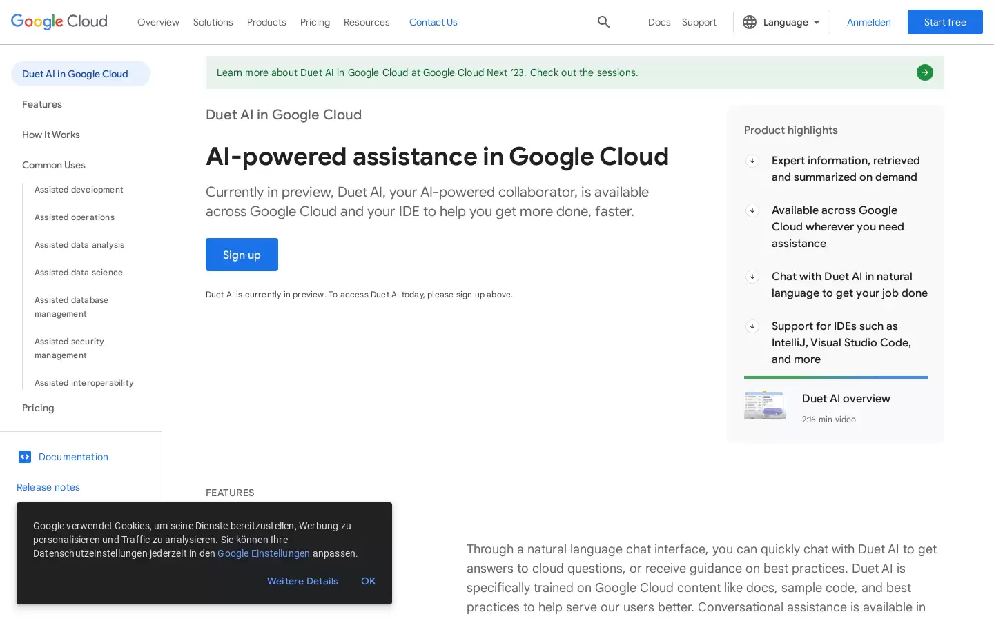 Duet AI : 一个始终在线的 AI 协作者，为用户提供需要的帮助